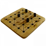 Bagh Bandi - Ceylan Jeu du monde Bagh Bandi de Tous en Jeu originaire du Ceylan. Fait partie d'une vaste famille de jeux où le nombre de pions est déséquilibré entre les joueurs.