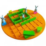 Grands jeux en bois de Tous en Jeu. Quoridor est un jeu de stratégie combinatoire abstrait à 2 ou 4 joueurs conçu par Mirko Marchesi et édité par l’éditeur jeux Gigamic. Quoridor a obtenu la récompense Mind Game de Mensa en 1997 et a été élu jeu de l'année en France, aux États-Unis, au Canada et en Belgique. C’est un excellent jeu de plateau à mettre entre les mains des enfants à partir de quatre ans pour cette version simplifiée Simple et rigolo, ce premier jeu de réflexion transportera enfants et parents dans un univers merveilleux et coloré ! A leur tour les joueurs ont le choix soit de déplacer leur personnage, soit de placer astucieusement un buisson pour ralentir les autres. Qui sera le premier à sortir de ce drôle de labyrinthe ?