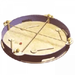 Tam Foot Grands jeux en bois de Tous en Jeu, La partie de Tam Foot se joue sur un plateau circulaire en bois pourvu de quatre cages, quatre raquettes et un palet. Idéal pour les petits enfants et adultes. C’est un jeu frénétique.